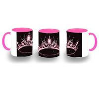 MERCHANDMANIA Taza Rosa blackpink logo corona queen reinas kpop color mug