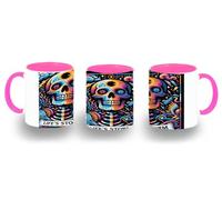 MERCHANDMANIA Taza Rosa carta tarot graciosa meme locura estress tormenta mental color mug