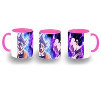 MERCHANDMANIA Taza Rosa luchadores serie peleas dioses angeles bolas dibujos color mug
