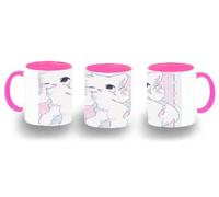 MERCHANDMANIA Taza Rosa therian furry animal gato gatito cute kawaii girl color mug