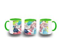 MERCHANDMANIA Taza Verde anime Kimi to Koete Koi ni Naru bestias animales kemonomimi color mug
