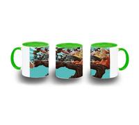MERCHANDMANIA Taza Verde anime serie Sakamoto Days mafia mafiosos color mug
