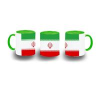 MERCHANDMANIA Taza Verde bandera iran pais oriente medio gobierno irani color mug