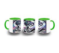 MERCHANDMANIA Taza Verde carta tarot graciosa meme lector libros biblioteca color mug