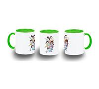 MERCHANDMANIA TAZA VERDE doraemon anime amigos personajes chibi color mug.