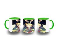 MERCHANDMANIA Taza Verde el principito fanart libro historia cuento planeta cometa color mug