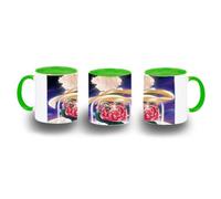 MERCHANDMANIA Taza Verde el principito rosa amor estrellas espacio historia color mug