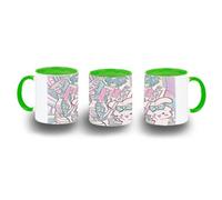 MERCHANDMANIA Taza Verde hatsune miku retro arte vintage poster dibujos color mug