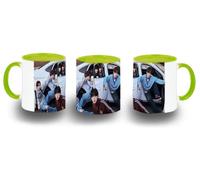 MERCHANDMANIA Taza Verde Lima album cantantes countdown musica moderna color mug