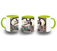 MERCHANDMANIA Taza Verde Lima carta tarot graciosa meme burro listo astuto inteligente color mug