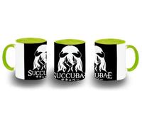 MERCHANDMANIA Taza Verde Lima frase graciosa anime dark sucubo provocador color mug