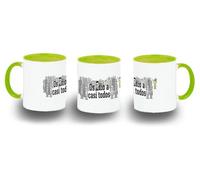 MERCHANDMANIA Taza Verde Lima frase graciosa os odio a casi todos color mug