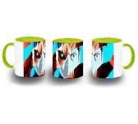 MERCHANDMANIA Taza Verde Lima kaiijuu num 8 kafka hibino anime fanart shonen color mug