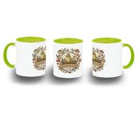 MERCHANDMANIA Taza Verde Lima logo club buscador de setas recolector campo color mug