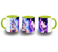 MERCHANDMANIA Taza Verde Lima luchadores serie peleas dioses angeles bolas dibujos color mug