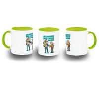 MERCHANDMANIA Taza Verde Lima maximus frase graciosa dividendos bolsa inversion color mug