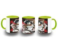 MERCHANDMANIA Taza Verde Lima serie anime personaje mikasa logo color mug
