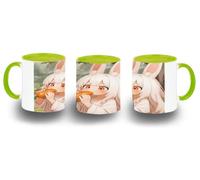 MERCHANDMANIA Taza Verde Lima therian furry animal chica conejo cute kawaii color mug