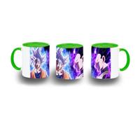 MERCHANDMANIA Taza Verde luchadores serie peleas dioses angeles bolas dibujos color mug
