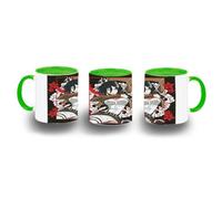 MERCHANDMANIA Taza Verde serie anime personaje mikasa logo color mug