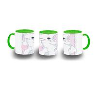 MERCHANDMANIA Taza Verde therian furry animal gato gatito cute kawaii girl color mug