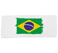 MERCHANDMANIA Toalla Mediana Gimnasio Gym Absorbente Bandera Brasil Pais Gobierno brasileño Suave con bolsita