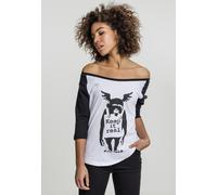 Merchcode Camisa Mujer Damas Brandalised - Banksy's Graffiti Ape Raglan Tee White/Black XXL