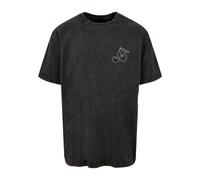MERCHCODE Mp0007524-cherry Acid Washed Oversize tee Camiseta, Negro, L para Hombre