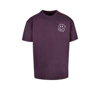 Merchcode Camiseta 'Halloween - Haunted and Happy' berenjena / blanco L EUR