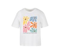 Merchcode Camiseta 'Happiness Blooms Here' limón / naranja / rosa claro / blanco XL limón / naranja / rosa claro / blanco