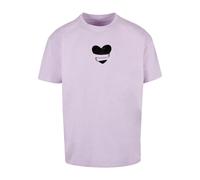 Merchcode Camiseta 'Hugs & Love - Heart Hug' lila claro / negro M lila claro / negro