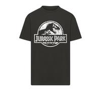 Merchcode Camiseta 'Jurassic Park Distressed' negro / blanco S negro / blanco