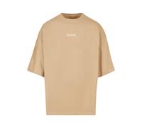 Merchcode Camiseta 'Love' beige oscuro / blanco, Talla M