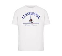 MERCHCODE Camiseta para Mujer Minnie La Parisienne - Corte Extragrande, Estampado de Disney, 100% algodón, Corte Holgado, Estilo Callejero con Minnie Mouse