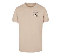 Merchcode Camiseta 'Never On Time' arena / negro S arena / negro