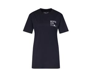 Merchcode Camiseta 'Never On Time' negro / blanco XS negro / blanco