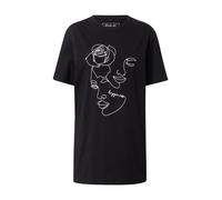 Merchcode Camiseta 'One Line Rose' negro / blanco M negro / blanco