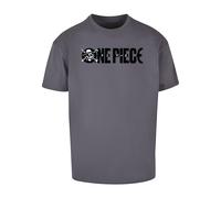Merchcode Camiseta 'One Piece Jolly Roger' gris oscuro / negro / blanco, Talla L