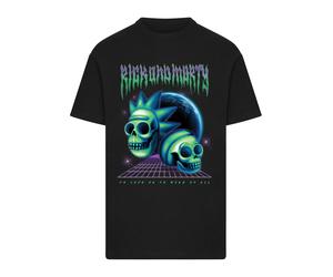 Merchcode Camiseta 'Rick & Morty Skull' azul real / verde claro / lila / negro S azul real / verde claro / lila / negro