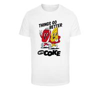 Merchcode Camiseta 'Things Go Better With Coke' dorado / rojo sangre / negro / blanco XL dorado / rojo sangre / negro / blanco