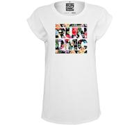 Merchcode Ladies Run DMC Floral tee Camiseta, Blanco, S para Mujer