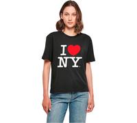 MERCHCODE Mc1086-ladies I Love NY tee Camiseta, Negro, XL Mujeres