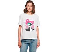 MERCHCODE Mc1087-ladies David Bowie tee Camiseta, Blanco, L Mujeres