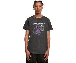 Merchcode Mc1120-deep Purple Dragon Acid Wash tee Camiseta, Negro, L Hombres