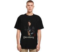 MERCHCODE Mc1153-lord of The Rings-Aragorn Heavy Oversize tee Camiseta, Negro, S Hombres