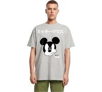 MERCHCODE Mc1525-Mickey Mouse - Camiseta Japonesa de Gran tamaño para Hombre (1 Unidad), Gris, XL