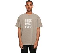 MERCHCODE Mp0006833-fathers Day-Best Dad Ever Acid Washed Heavy Oversized tee Camiseta, Color Caqui, S Hombres
