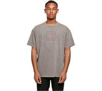 MERCHCODE Mp5000133-frida Kahlo-Pixels Viva La Vida Acid Washed Heavy Oversize tee Camiseta, Asfalto, L Hombres