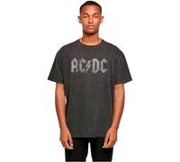MERCHCODE Mp5011720-acdc-Logo Acid Washed Oversize tee Camiseta, Negro, L para Hombre