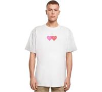 MERCHCODE Mp5012536-hugs & Love-Two Hearts Heavy Oversize tee Camiseta, Blanco, S Hombres